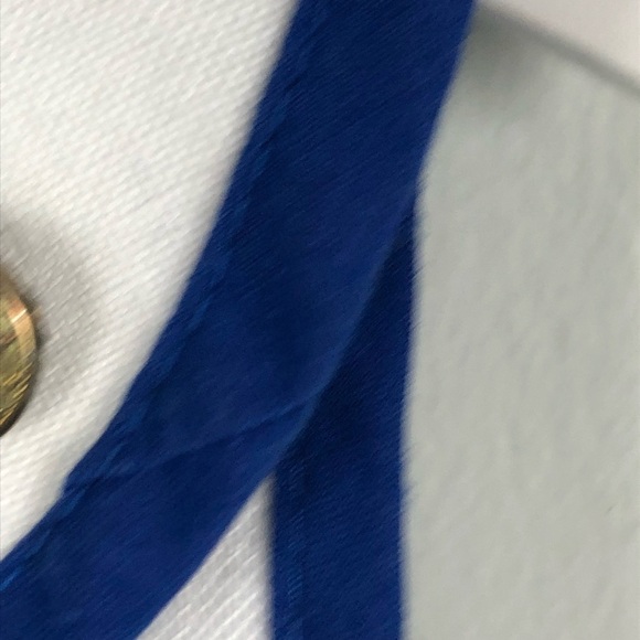 Vintage 6 girls sailor dress white blue collar sleeveless 0068 - Picture 6 of 10